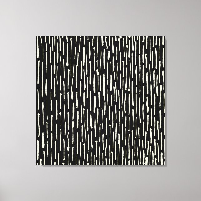 Toile Lignes d'encre - Crème sur noir (Recto)