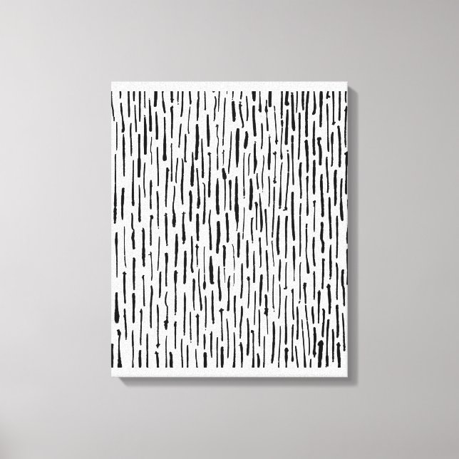 Toile Lignes encrées - Noir sur Blanc (Recto)