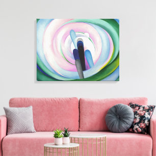 Toile Lignes grises avec Noir, Bleu et Jaune O'Keeffe