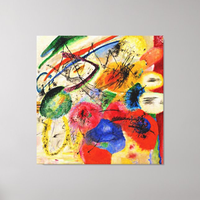 Toile Lignes noires par Kandinsky Stretted Canvas Print (Recto)