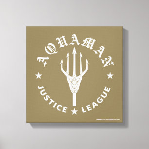 Toile Ligue de Justice Aquaman Retro Trident Emblem