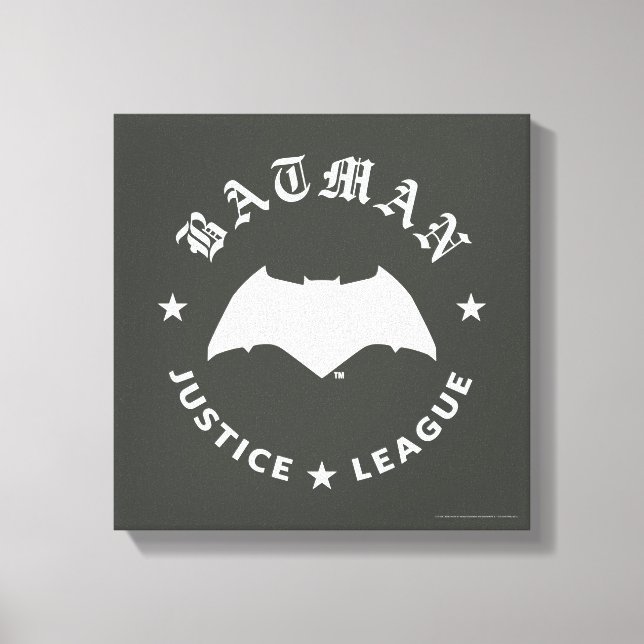 Toile Ligue de Justice | Batman Retro Bat Emblem (Recto)