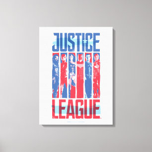 Toile Ligue de Justice Blue & Red Group Pop Art