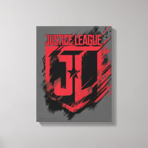 Toile Ligue de Justice   Bouclier JL de peinture brossé