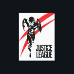 Toile Ligue de Justice | Flash Running Noir Pop Art<br><div class="desc">Découvrez ce dessin stylisé noir et blanc de The Flash de la Ligue de la Justice alors qu'il court à la vitesse supérieure. Ce graphique inspiré du pop art est accentué par des tirets rouges derrière le Flash.</div>