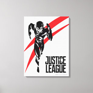 Toile Ligue de Justice   Flash Running Noir Pop Art