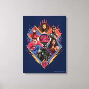 Toile Ligue de Justice   Insigne du groupe de hachures d