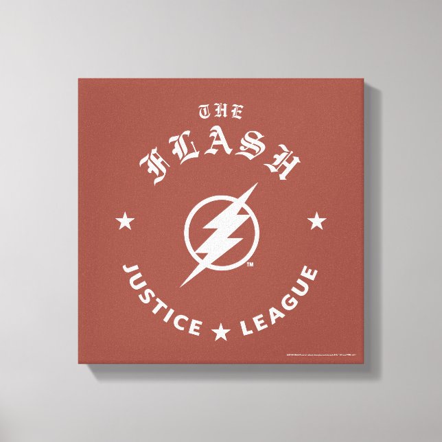 Toile Ligue de Justice | L'Emblème Flash Retro Lightning (Recto)