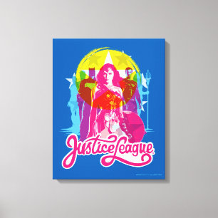 Toile Ligue de Justice   Retro Group & Logo Pop Art