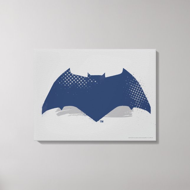 Toile Ligue de Justice | Symbole Batman de brosse et dem (Recto)