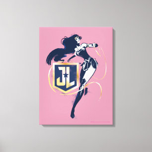 Toile Ligue de Justice   Wonder Woman & JL Icon Pop Art
