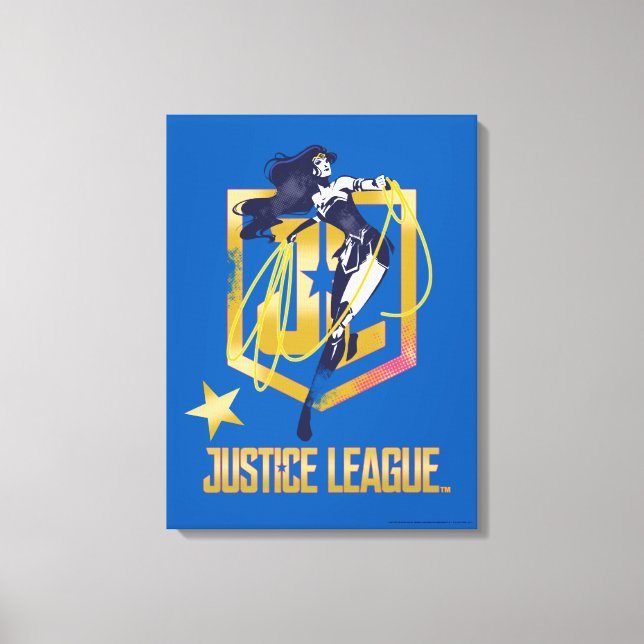 Toile Ligue de Justice | Wonder Woman JL Logo Pop Art (Recto)