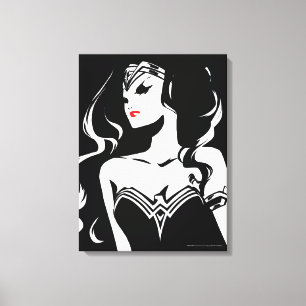 Toile Ligue de Justice   Wonder Woman Noir Pop Art