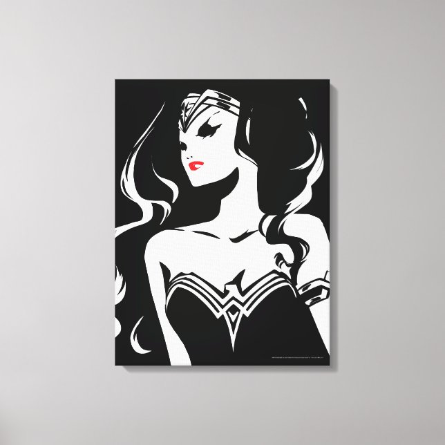 Toile Ligue de Justice | Wonder Woman Noir Pop Art (Recto)