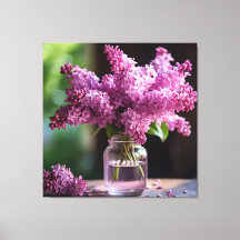 Lilacs dans un vase de verre avec profondeur de ch