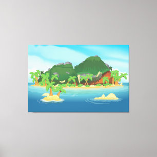 Toile L'île au trésor tropical