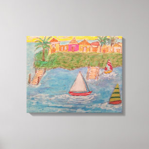 Toile L'île aux voiliers