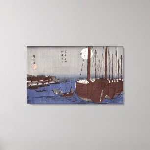 Toile L'île de Tsukudajima et le district de Fukagawa
