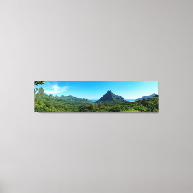 Toile L'île verte de Moorea en panorama (Recto)