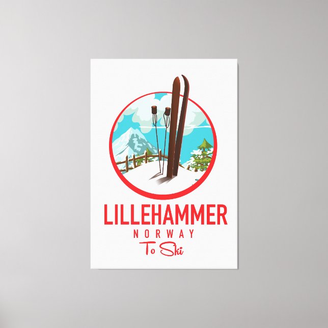 Toile Lillehammer Norvège logo de ski (Recto)