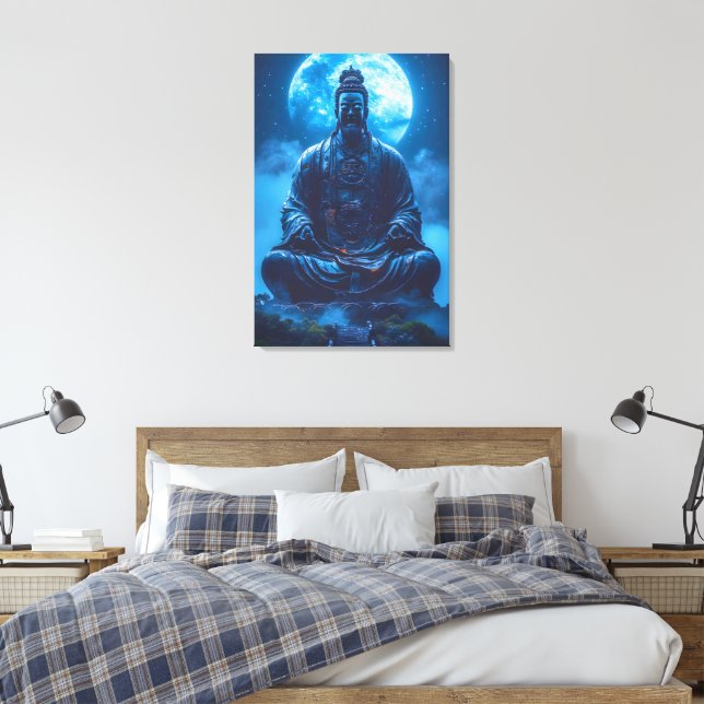 Toile L'illumination en bleu (Insitu(Chambre))