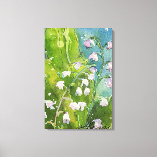 Toile Lilly de la Vallée aquarelle imprimé