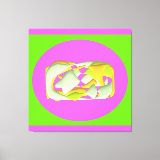 Toile Lime Vert et violet clair motifs (Recto)