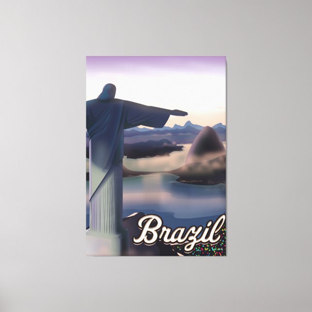 Toile L'imprimé d'affiches de voyage du Brésil. (Recto)