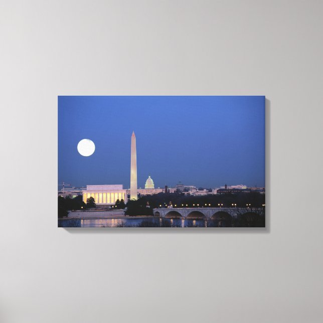 Toile Lincoln Memorial, Washington Monument, États-Unis (Recto)