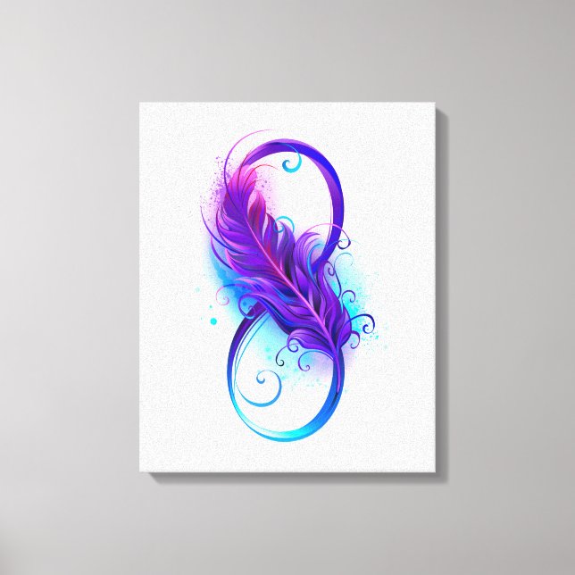 Toile L'infini avec plume violette (Recto)