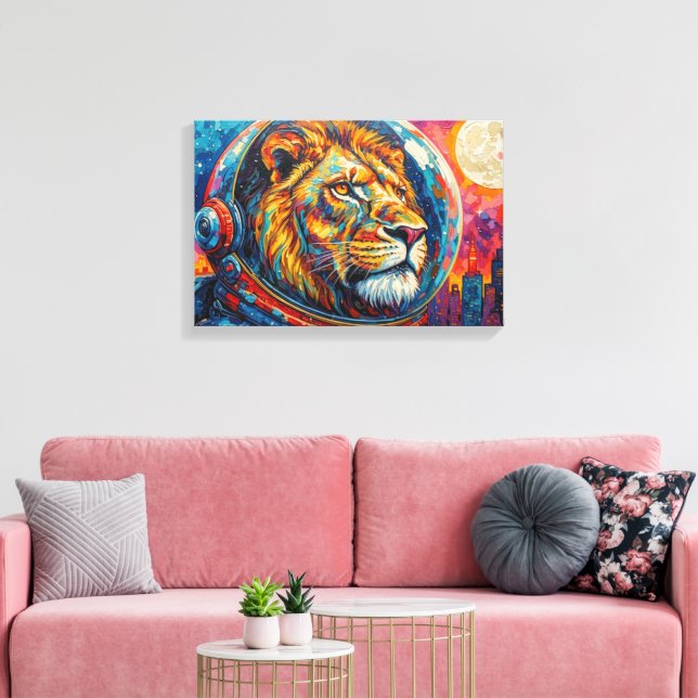 TOILE LION ASTRONAUTE - RETOUR À LA MAISON 11 (Insitu(Salon))