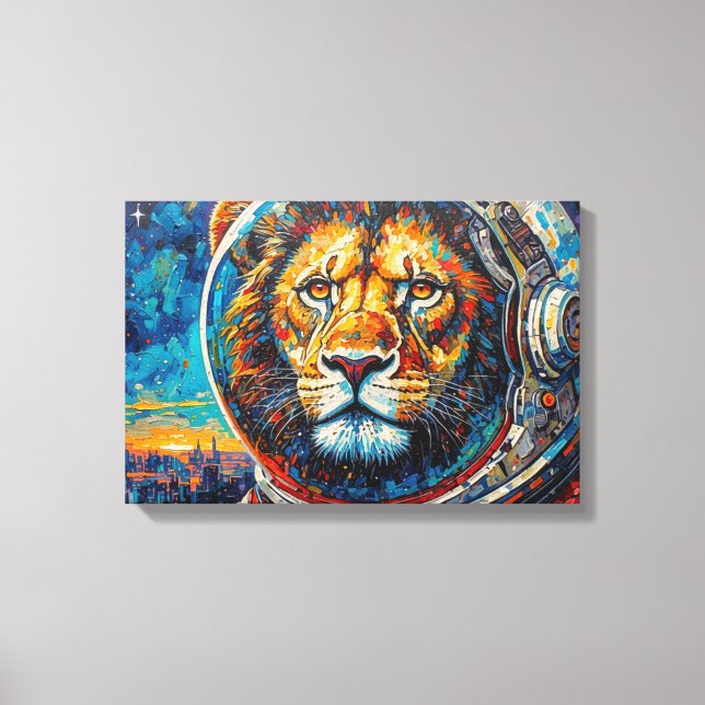 TOILE LION ASTRONAUTE - RETOUR À LA MAISON 2 (Recto)