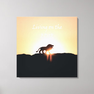 Toile Lion au coucher du soleil Vivre à la lisière