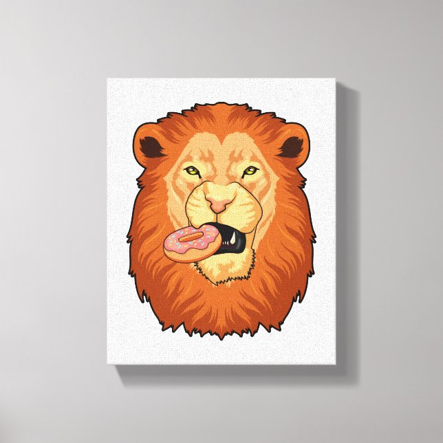 Toile Lion avec beignet (Recto)