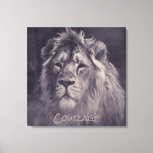 Toile Lion Courage Roi de la Jungle