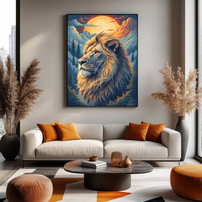 Toile Lion de montagne doré (Créateur téléchargé)