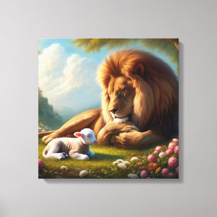Toile Lion et agneau