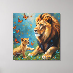 Toile Lion Et Cub