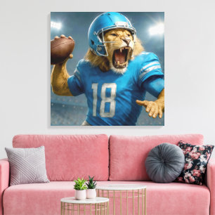 Toile Lion Football Player