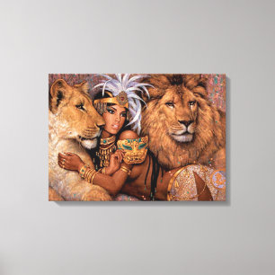 Toile Lion Goddess Egyptian Princess Canvas Art