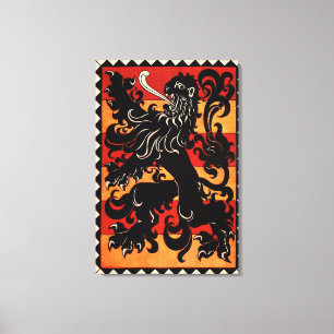 Toile Lion héraldique vintage (Belgique)