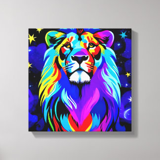 Toile Lion - Inspiration Colorée Poster d'Art Pop