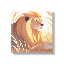 Lion King | Aquarelle de l'animal Lion Homme