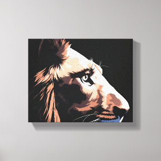 Toile Lion noir majestueux | Esthétique foncée de haute