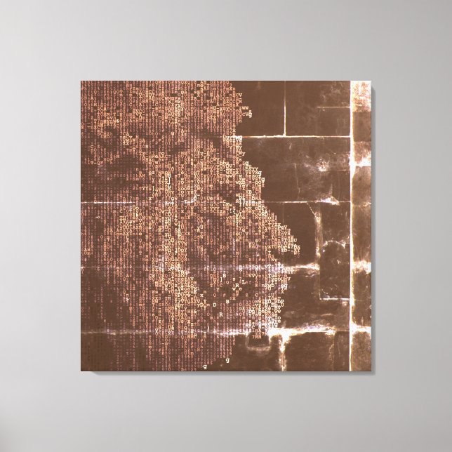 Toile Lion numérique foncé dans la lumière (Recto)
