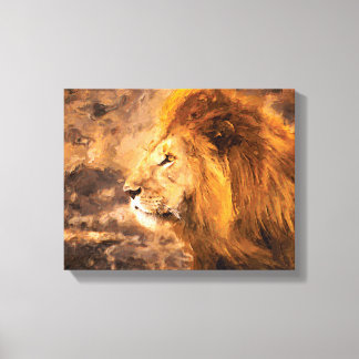 Toile Lion Painting Golden King