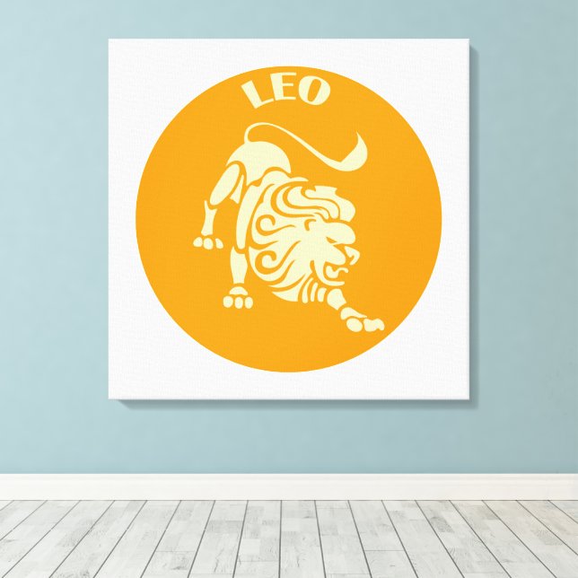 Toile Lion, Signe du zodiaque, Horoscope, Astrologie (Insitu (Plancher de Bois))