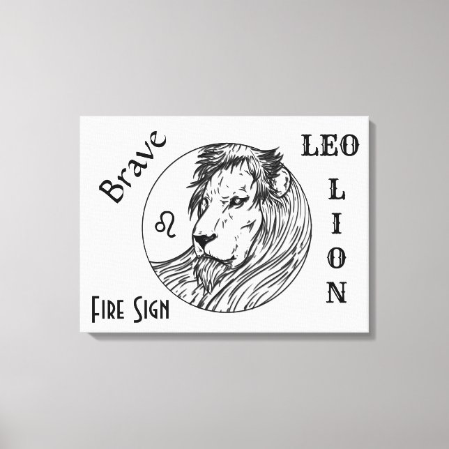 Toile Lion Zodiaque Leo (Recto)