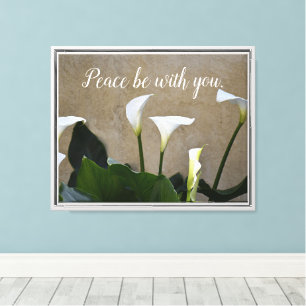 Toile Lis calla de la paix soient avec vous
