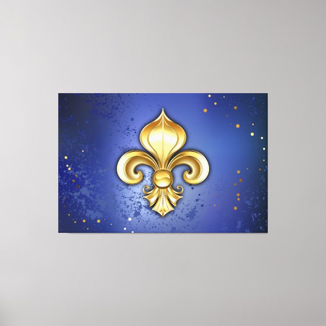 Toile Lis d'or sur fond bleu (Recto)